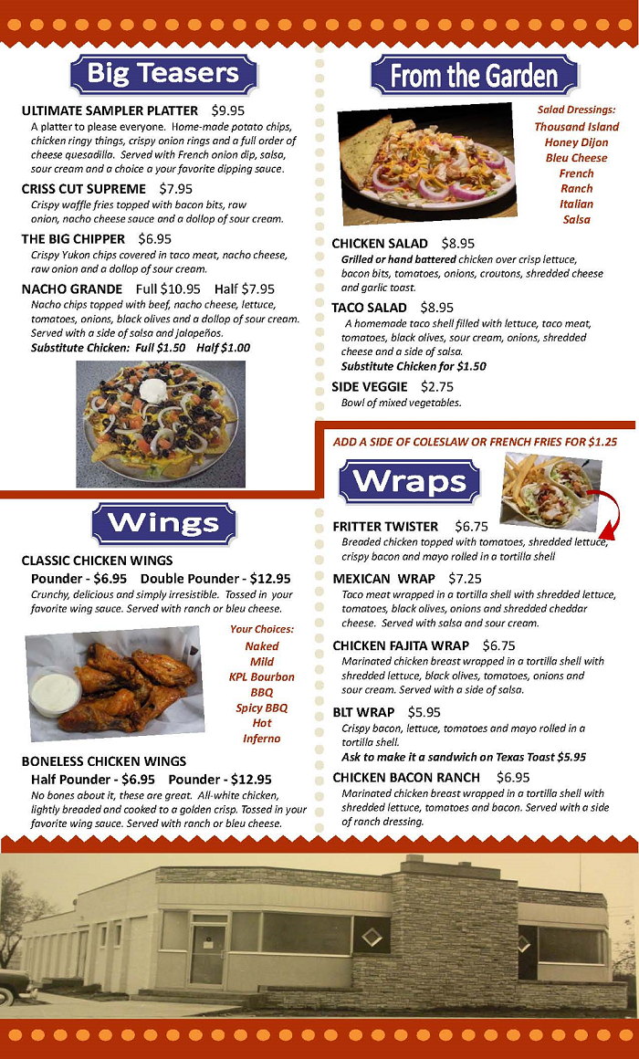 King Pin Lanes > FOOD MENU > MENU